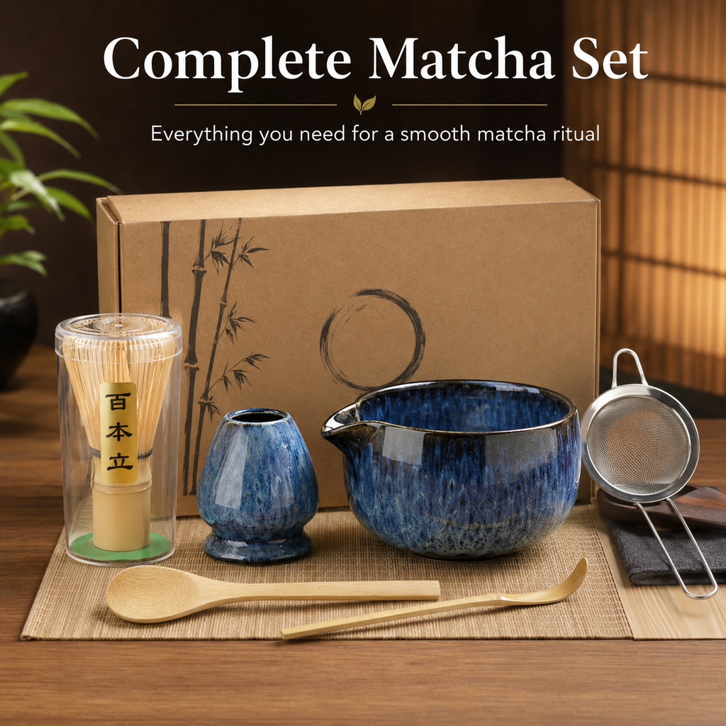 Matcha Set – 6-Piece Kit with Bamboo Matcha Whisk