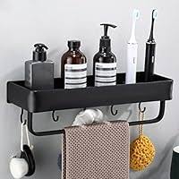 Modern Aluminum Bathroom Wall Shelf – No-Drill Wall Mounted Organizer Rack for Bathroom Storage and Decor