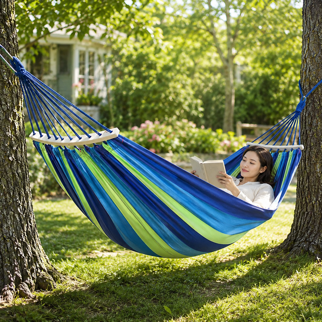 Camping Hammock – Portable Outdoor Fabric Hammock