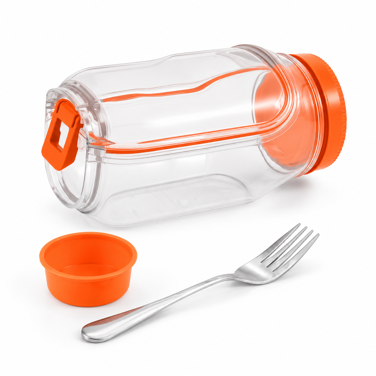 Lunch Container – Salad Jar with Side Opening and Dressing Cup