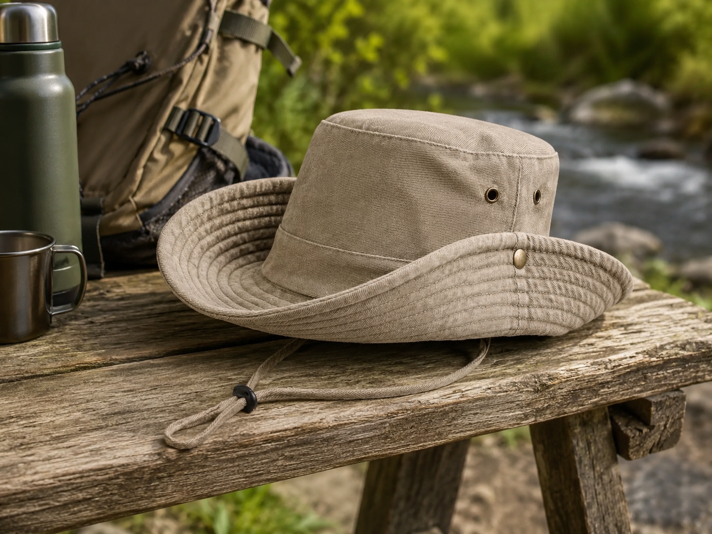 Sun Hat – Wide Brim Outdoor Hat with Chin Strap | Hiking & Fishing Hat