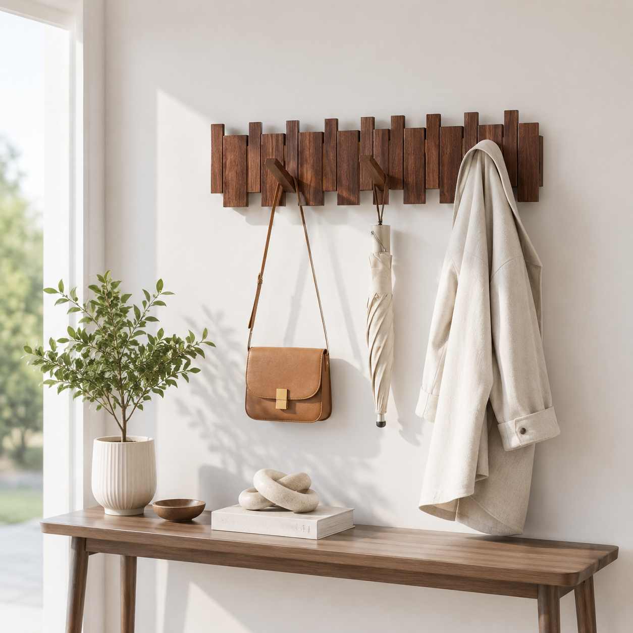 Wall Mounted Coat Rack – Wood Wall Hook Rack