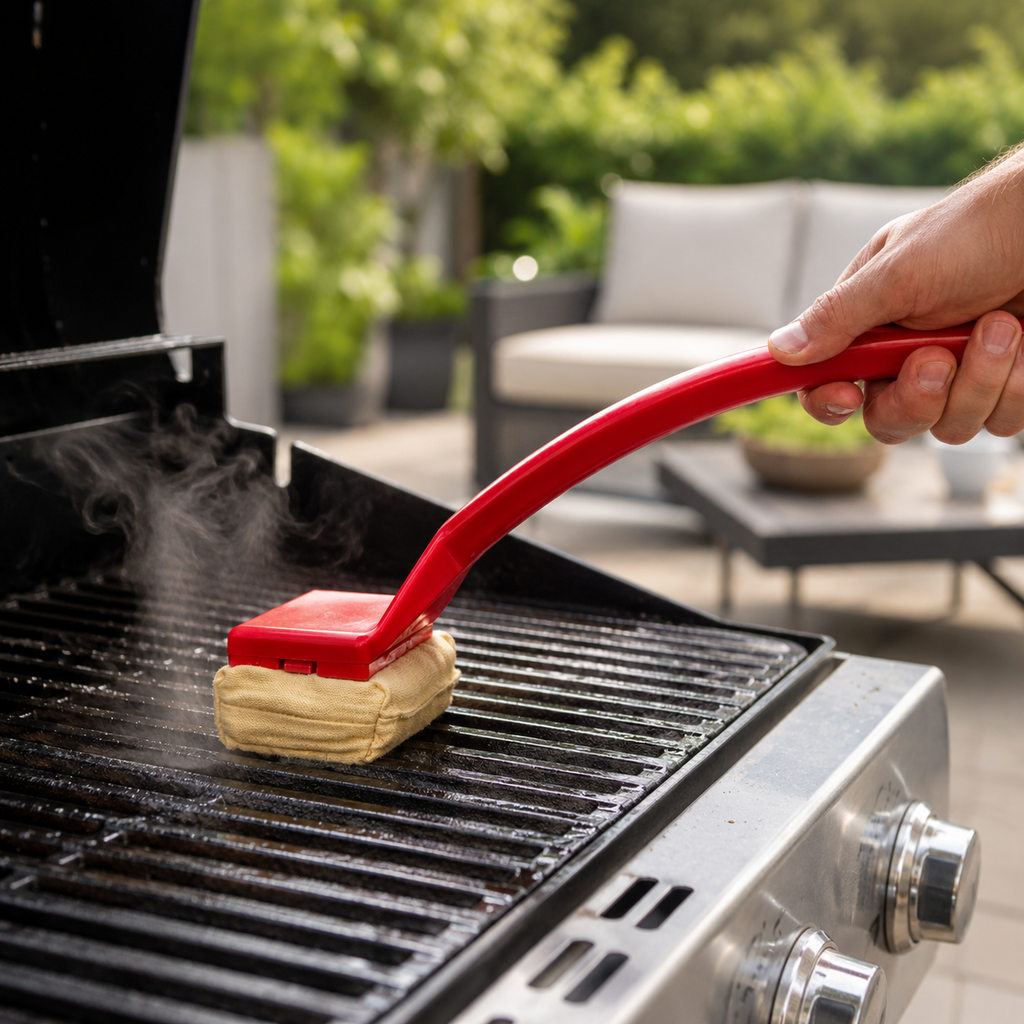 BBQ Brush – Bristle Free Grill Brush with Steam Cleaning Pad