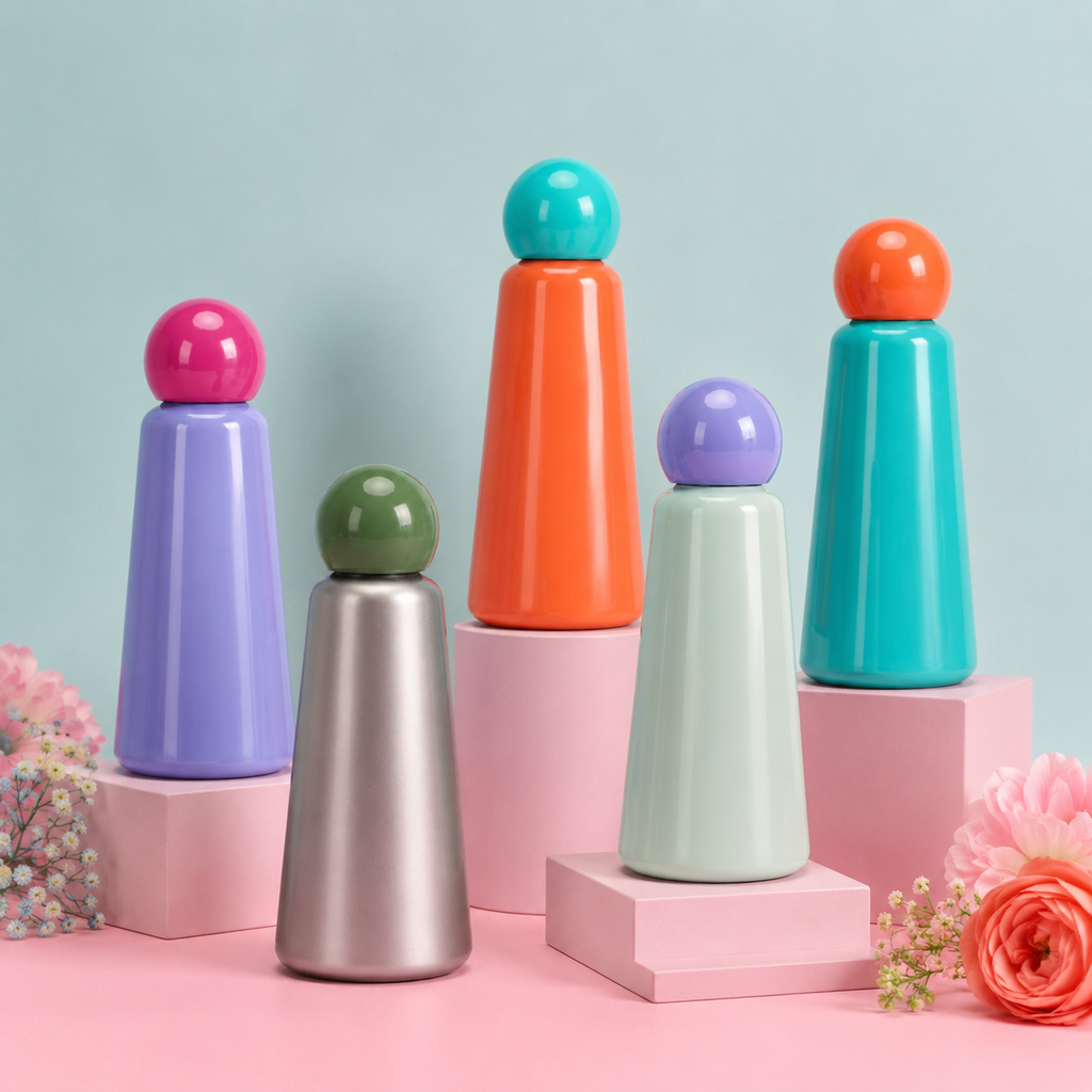 Insulated Water Bottle – Reusable Stainless Steel Thermos with Ball Cap