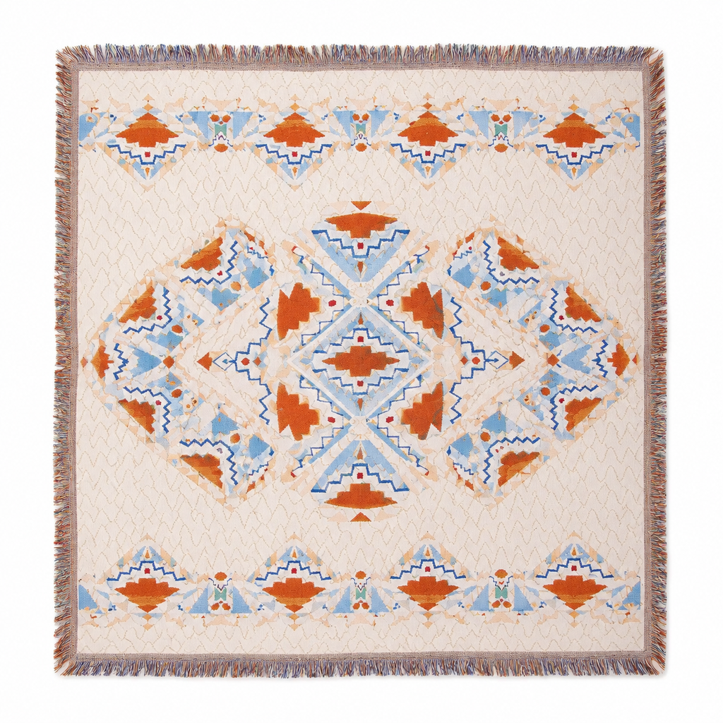 Boho Picnic & Camping Blanket – Outdoor Beach Tapestry Throw with Fringe