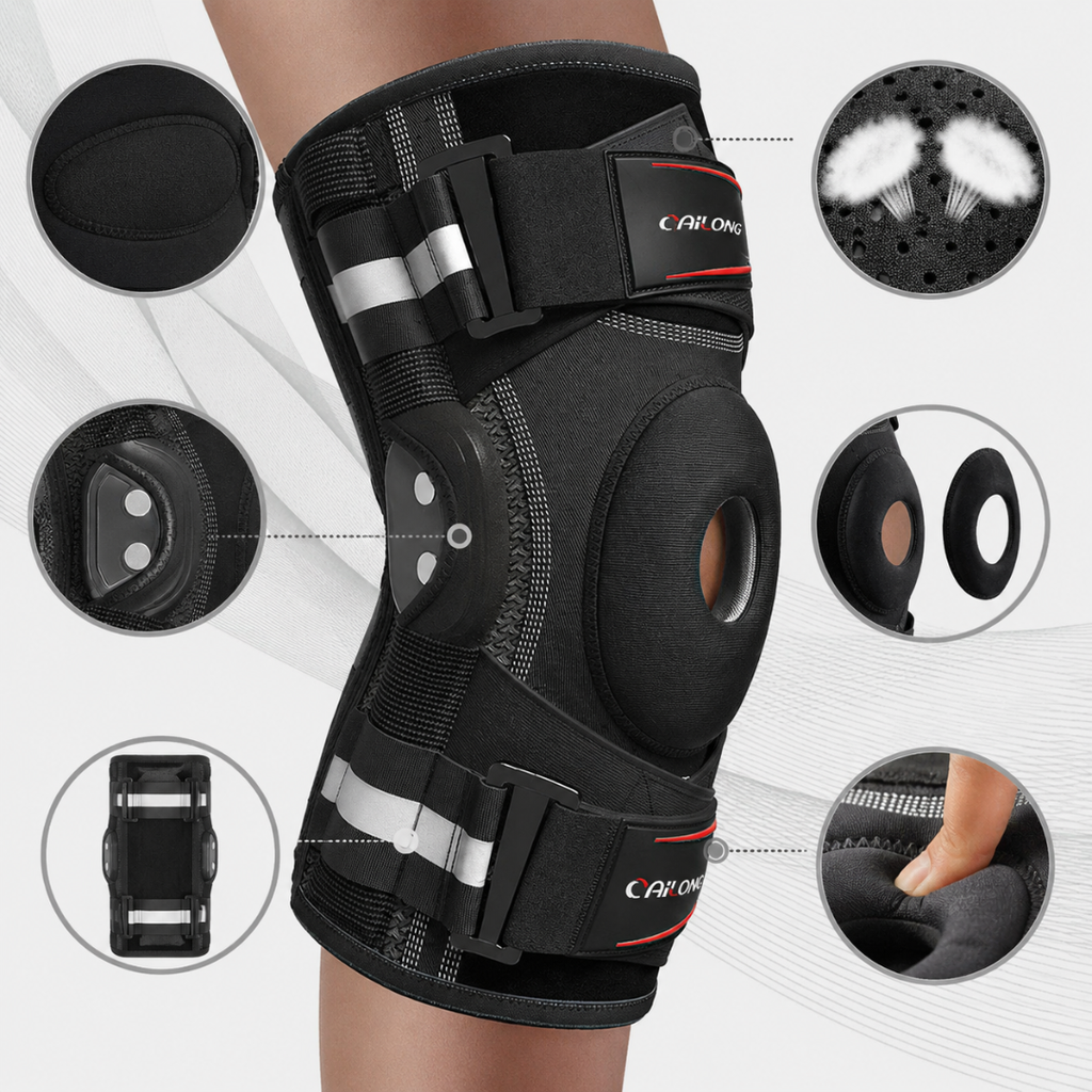 Hinged Knee Brace – Adjustable Knee Stabilizer with Copper Hinges