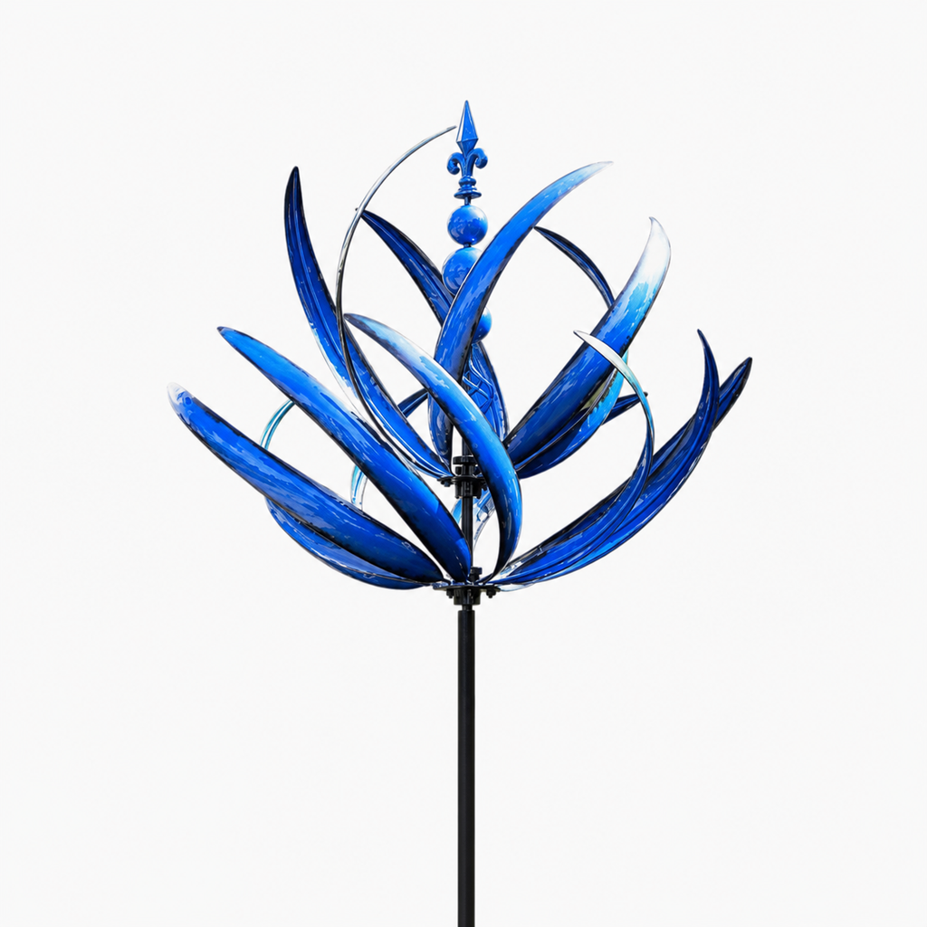 Metal Wind Spinner for Garden – Lotus Kinetic Stake