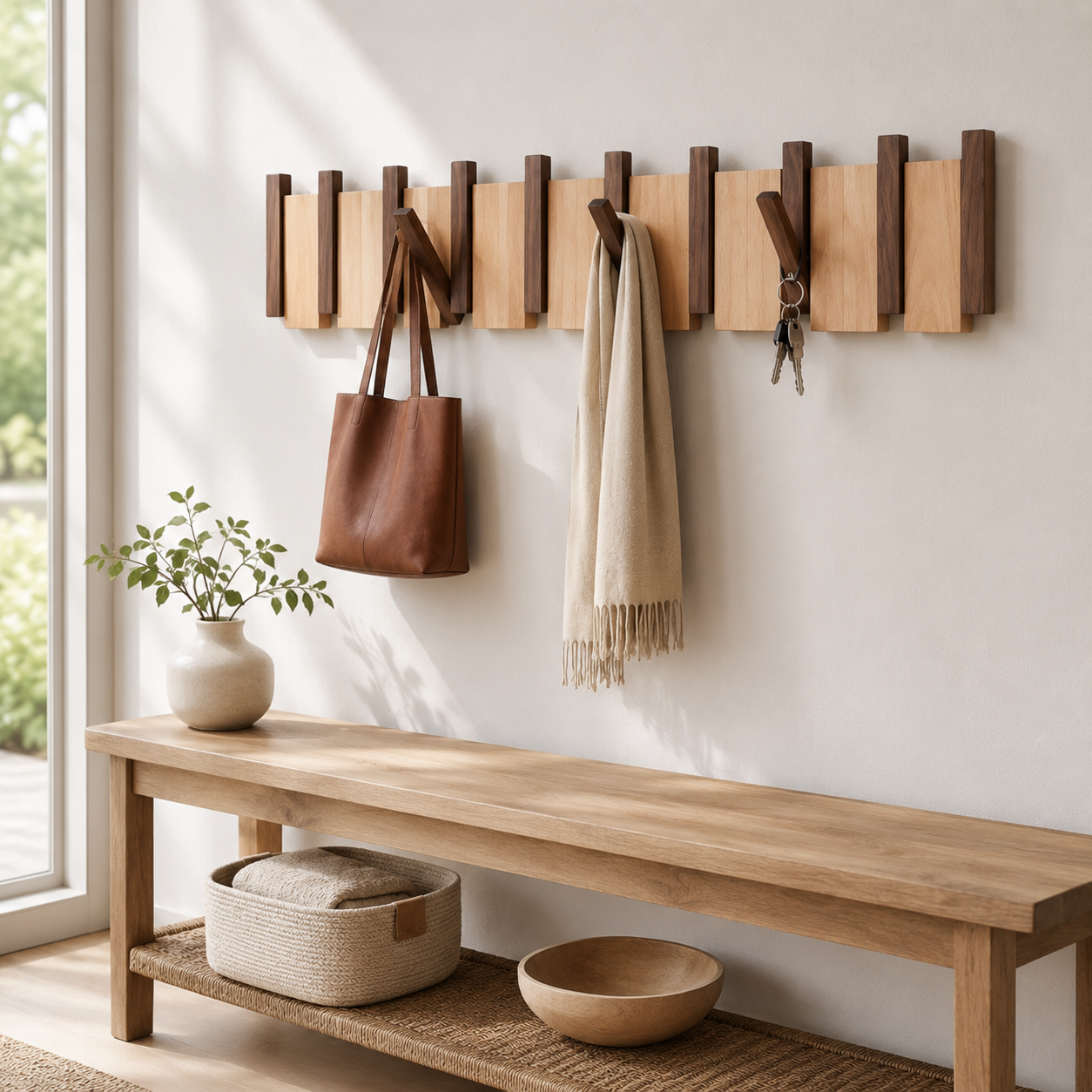 Wall Mounted Coat Rack – Wood Wall Hook Rack