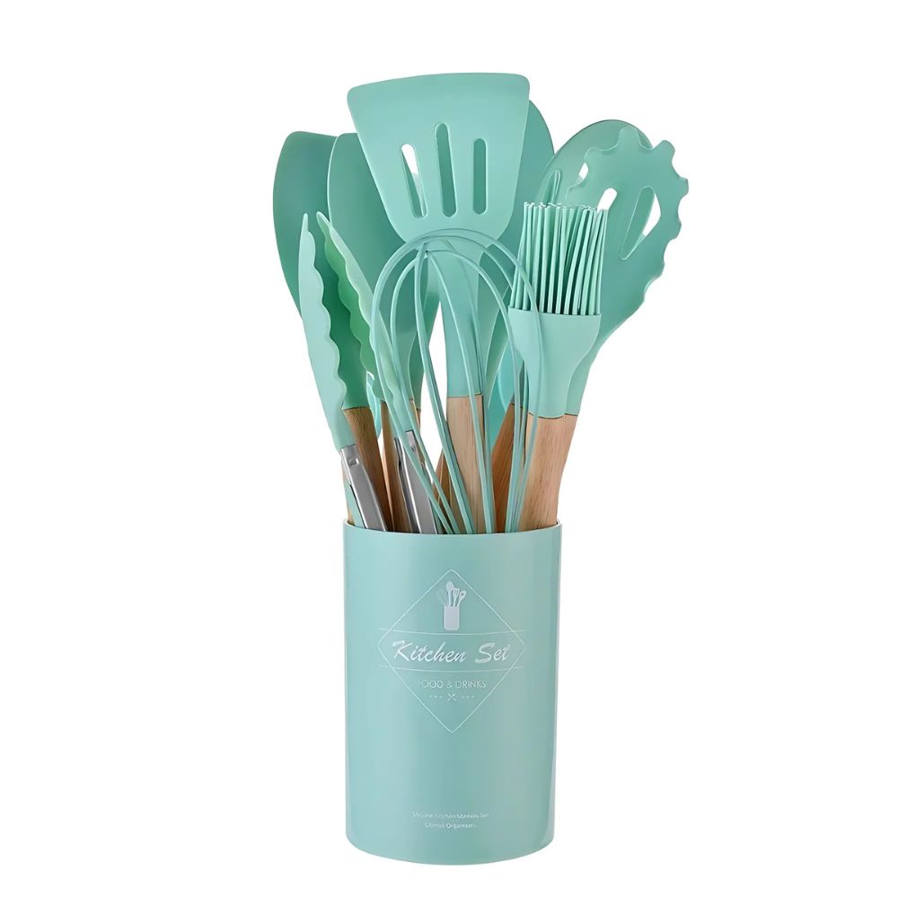 12-Piece Kitchen Utensil Set – Silicone Non-Stick Cooking Tools