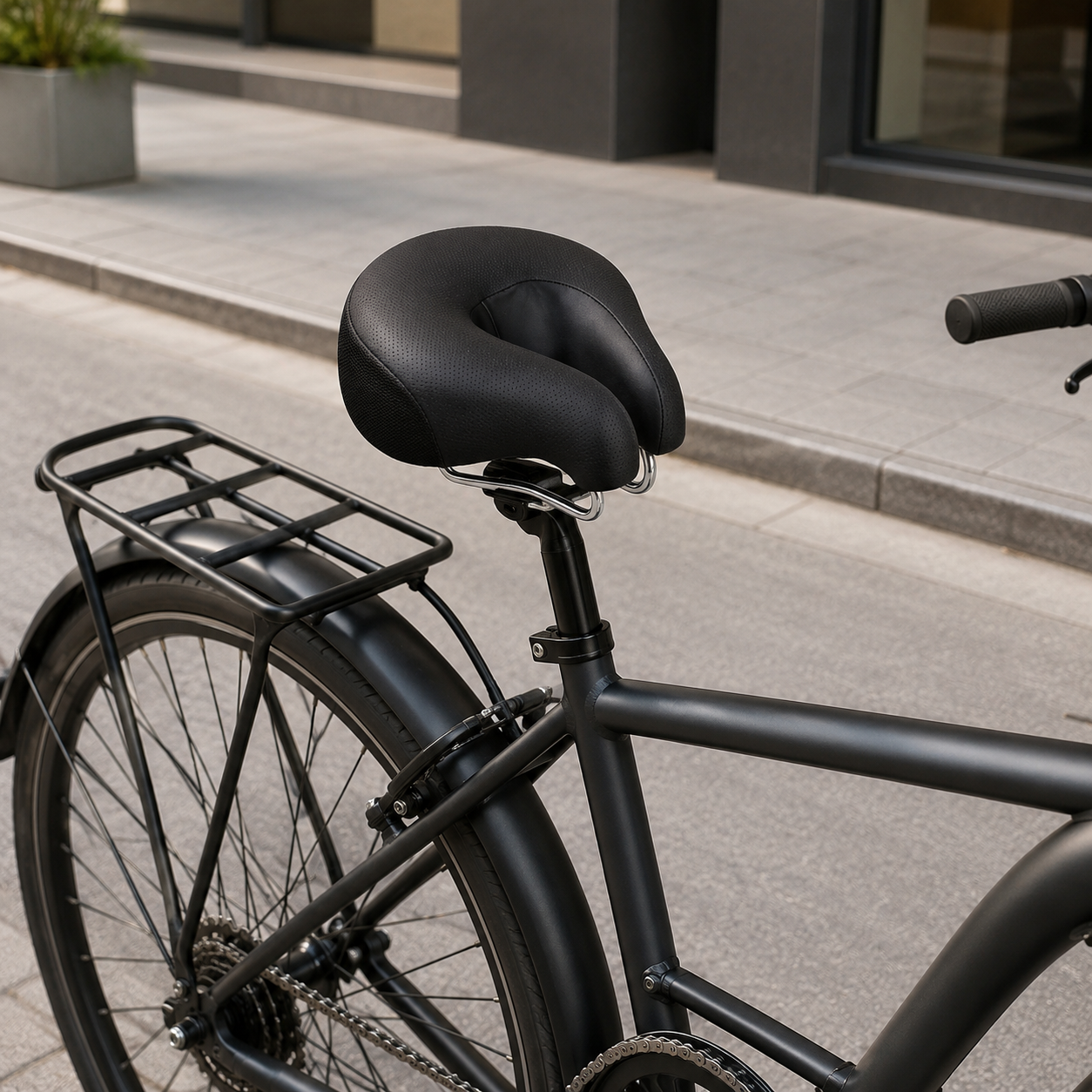 Bike Saddle – Noseless Wide Padded Seat | Mountain Bike Cushion