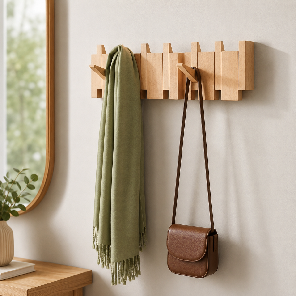 Wall Mounted Coat Rack – Wood Wall Hook Rack