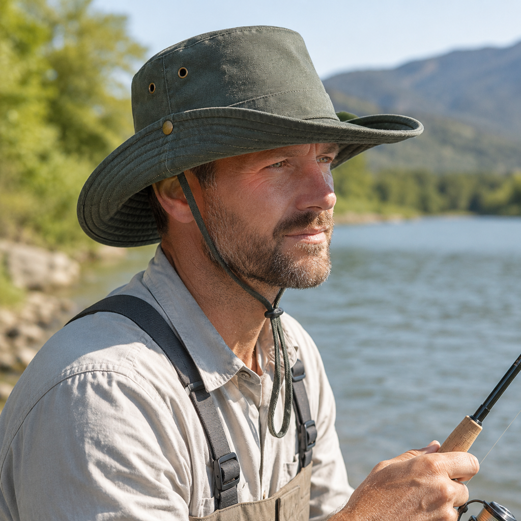 Sun Hat – Wide Brim Outdoor Hat with Chin Strap | Hiking & Fishing Hat