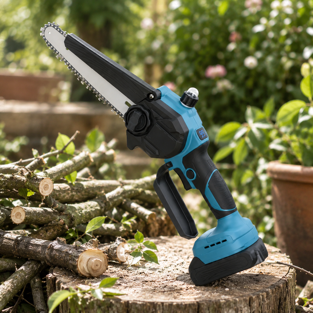 Mini Chainsaw Cordless 8 Inch – Brushless Electric One-Hand Saw
