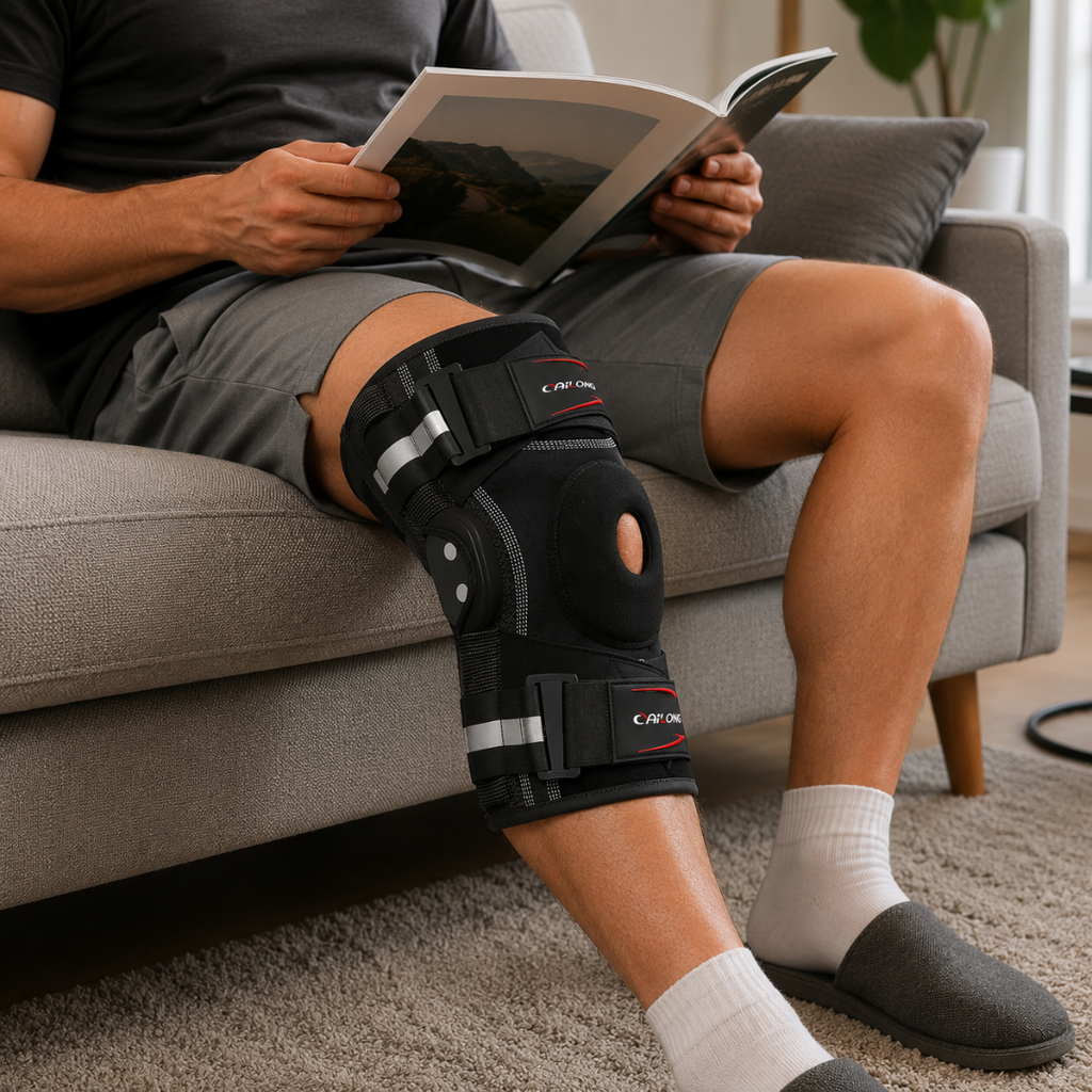 Hinged Knee Brace – Adjustable Knee Stabilizer with Copper Hinges