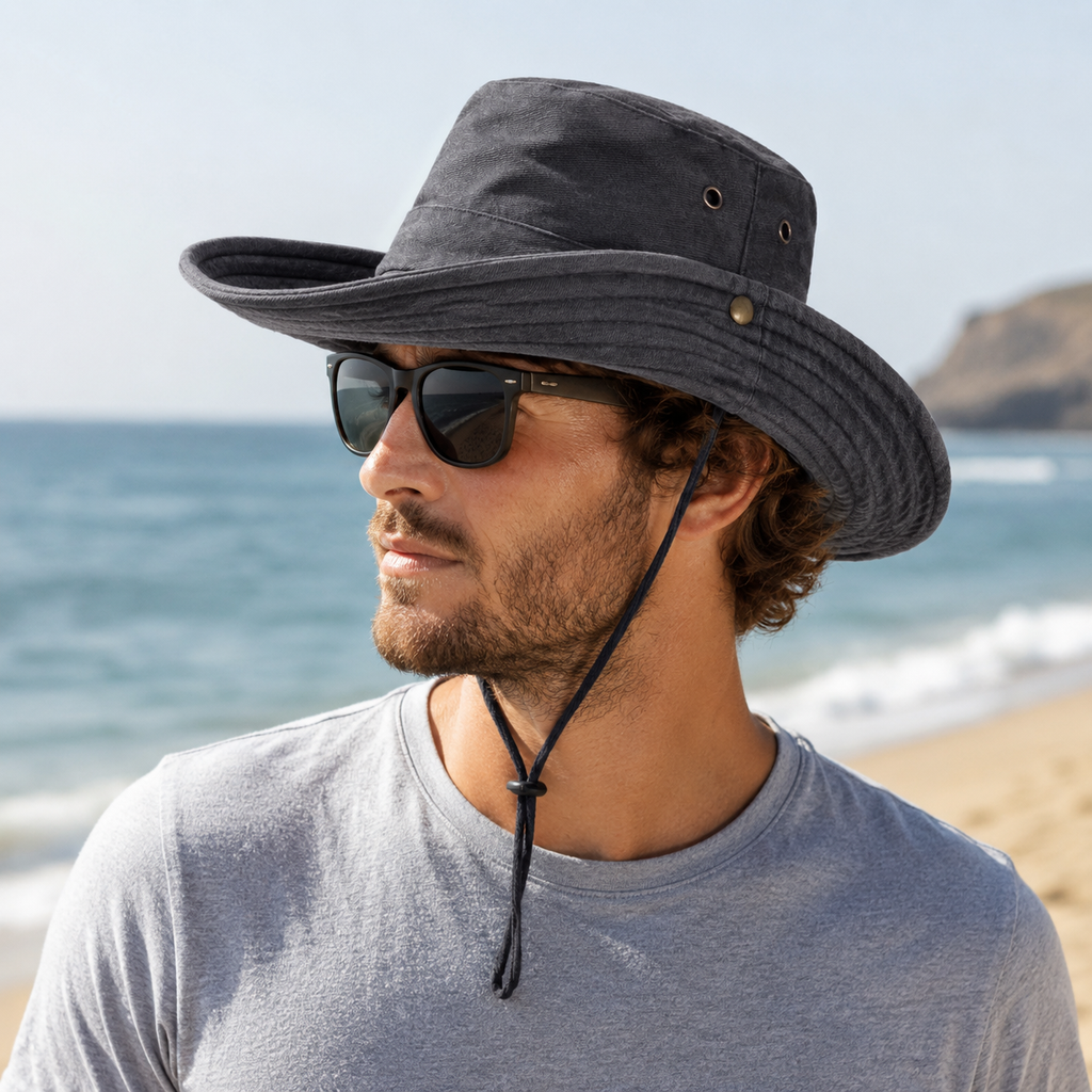 Sun Hat – Wide Brim Outdoor Hat with Chin Strap | Hiking & Fishing Hat