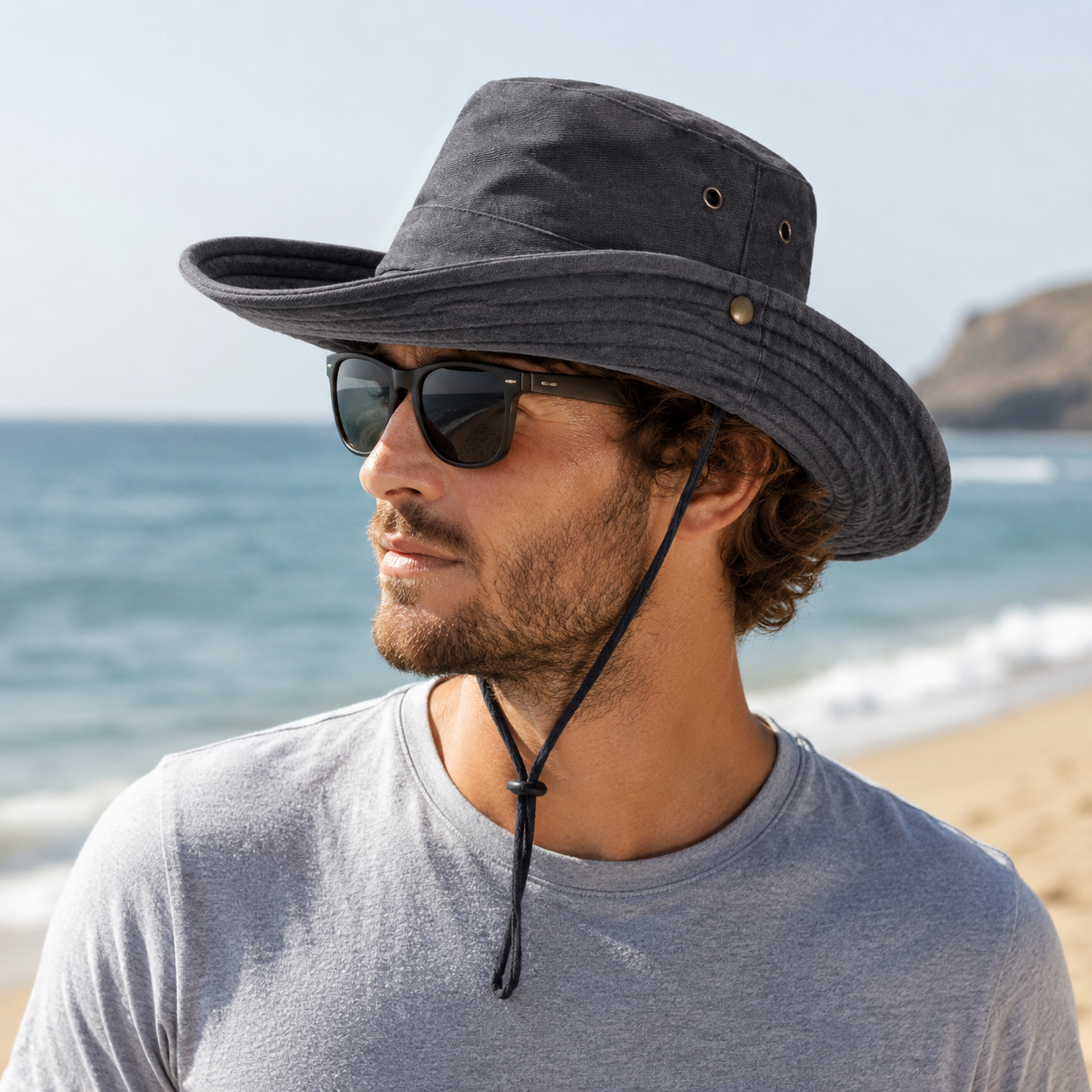 Sun Hat – Wide Brim Outdoor Hat with Chin Strap | Hiking & Fishing Hat