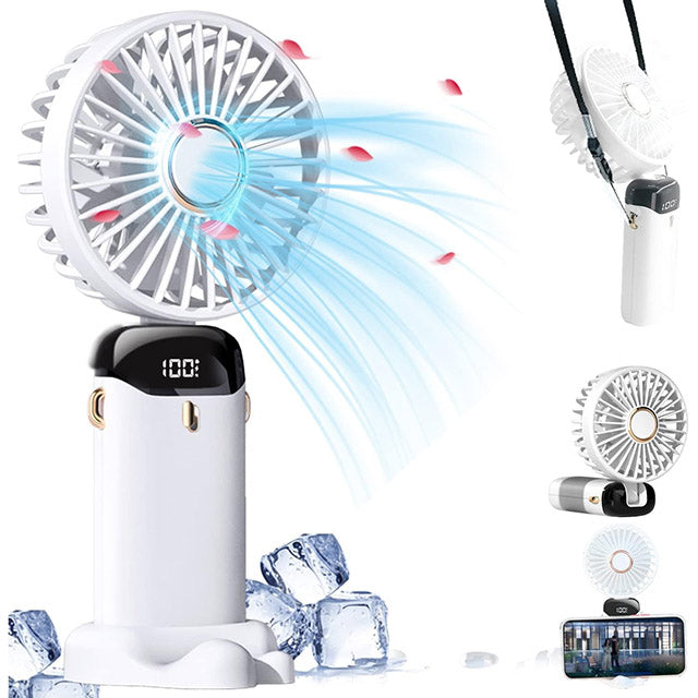 Portable Fan – Mini Handheld Personal Fan with LED Display & 5 Speeds