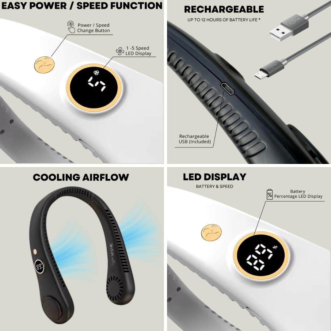 Neck Fan – Portable Bladeless Hands-Free Personal Cooling Fan