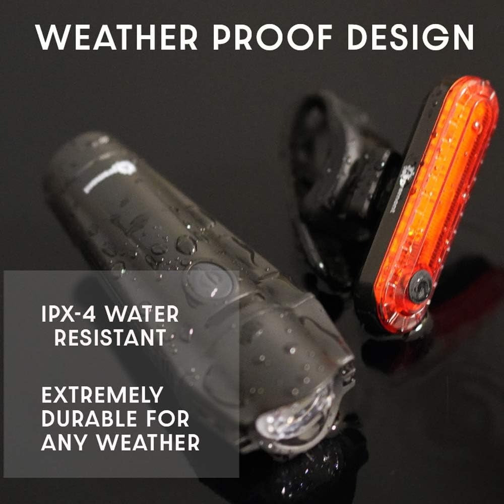 Bike Light – USB Rechargeable Front & Rear Bicycle Light Set | IPX4 Waterproof