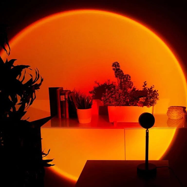 Sunset Lamp – Golden Hour Lamp, Ambient Mood Light, Aesthetic Bedroom Decor | 4 Lighting modes & 16 Colors with Remote Control
