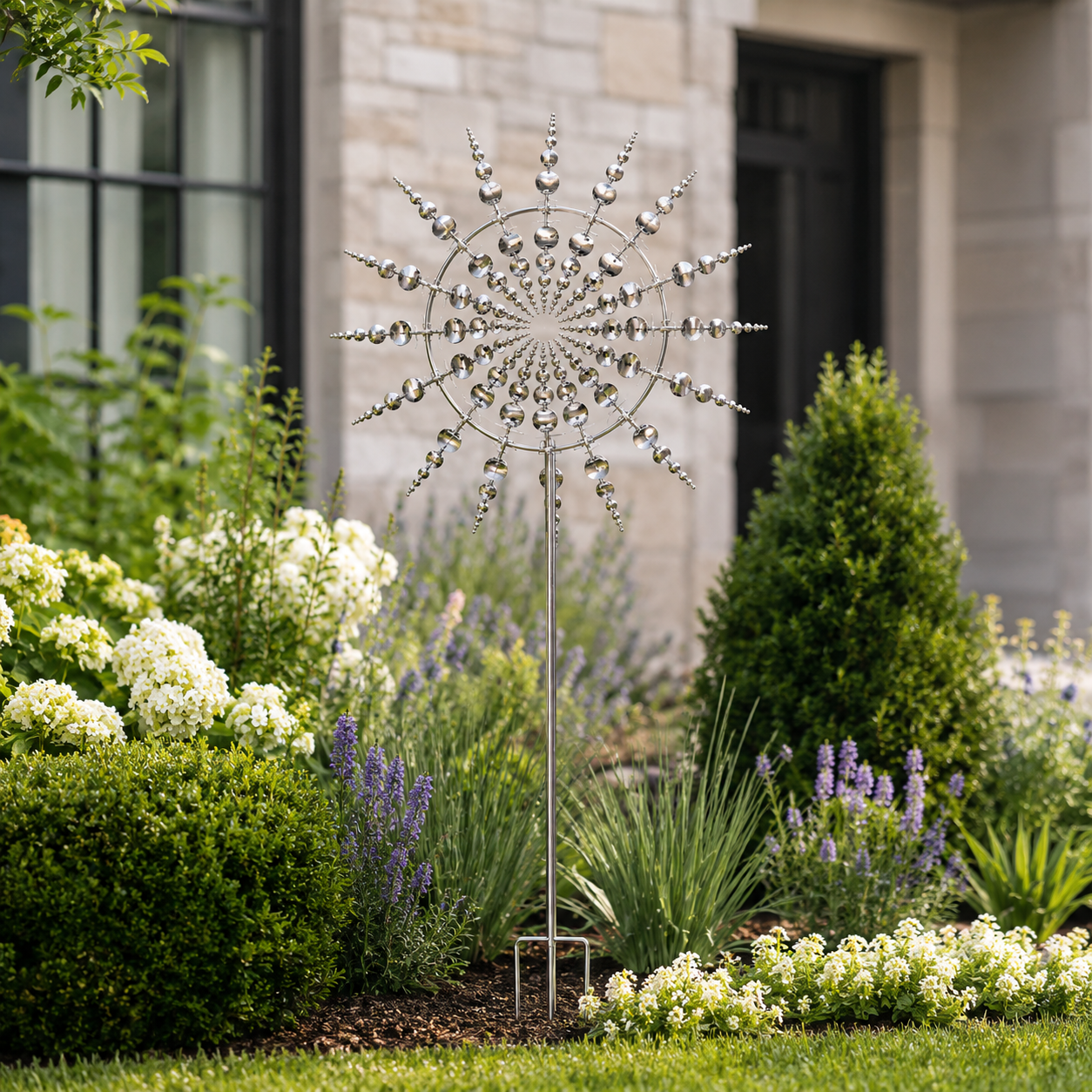 Metal Wind Spinner for Garden – Kinetic 3D Sculpture | Weather-Resistant Stake