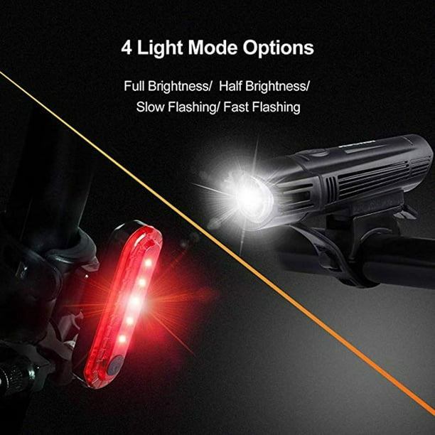 Bike Light – USB Rechargeable Front & Rear Bicycle Light Set | IPX4 Waterproof