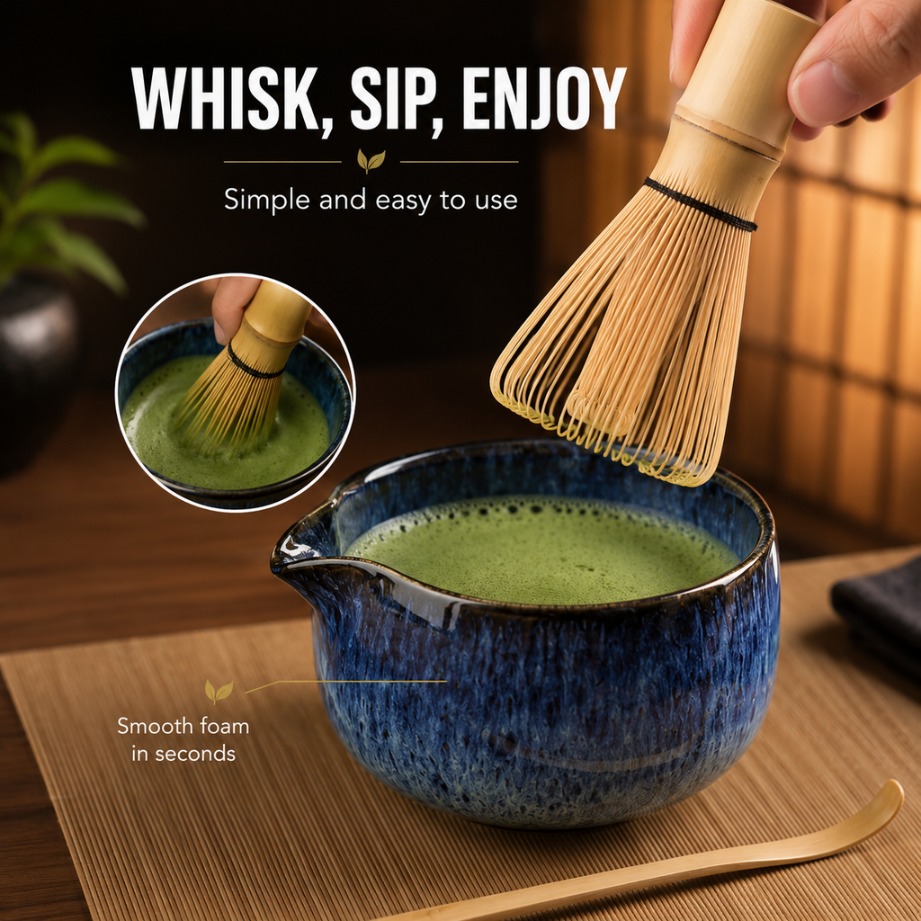 Matcha Set – 6-Piece Kit with Bamboo Matcha Whisk