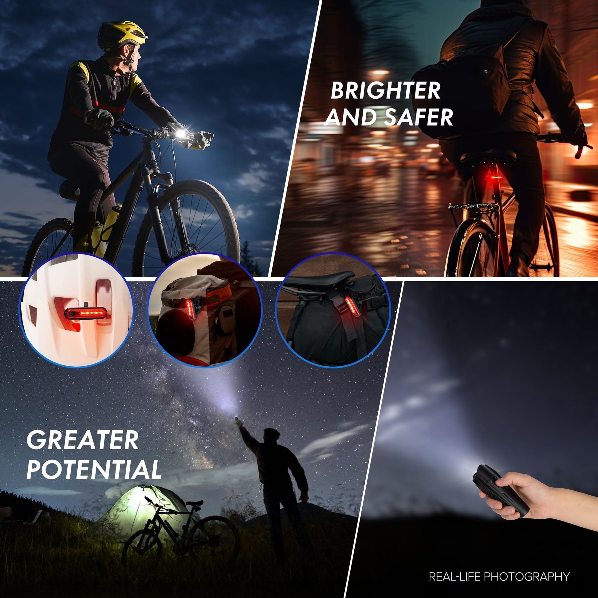 Bike Light – USB Rechargeable Front & Rear Bicycle Light Set | IPX4 Waterproof
