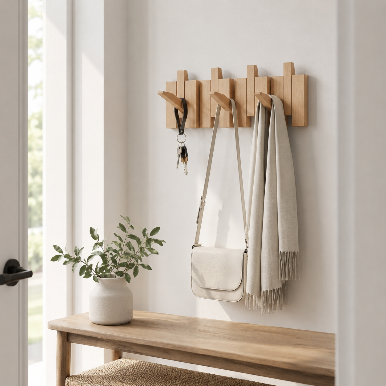 Wall Mounted Coat Rack – Wood Wall Hook Rack