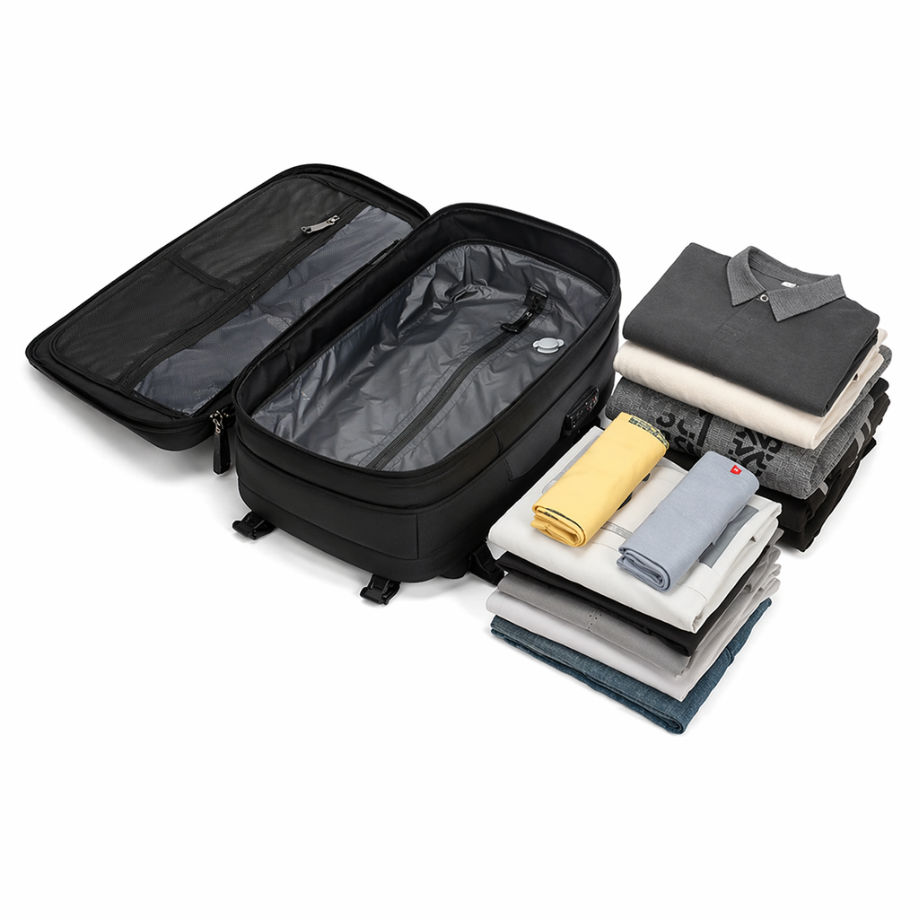 Travel Backpack Expandable 40L – Vacuum Compression Carry On Laptop Bag