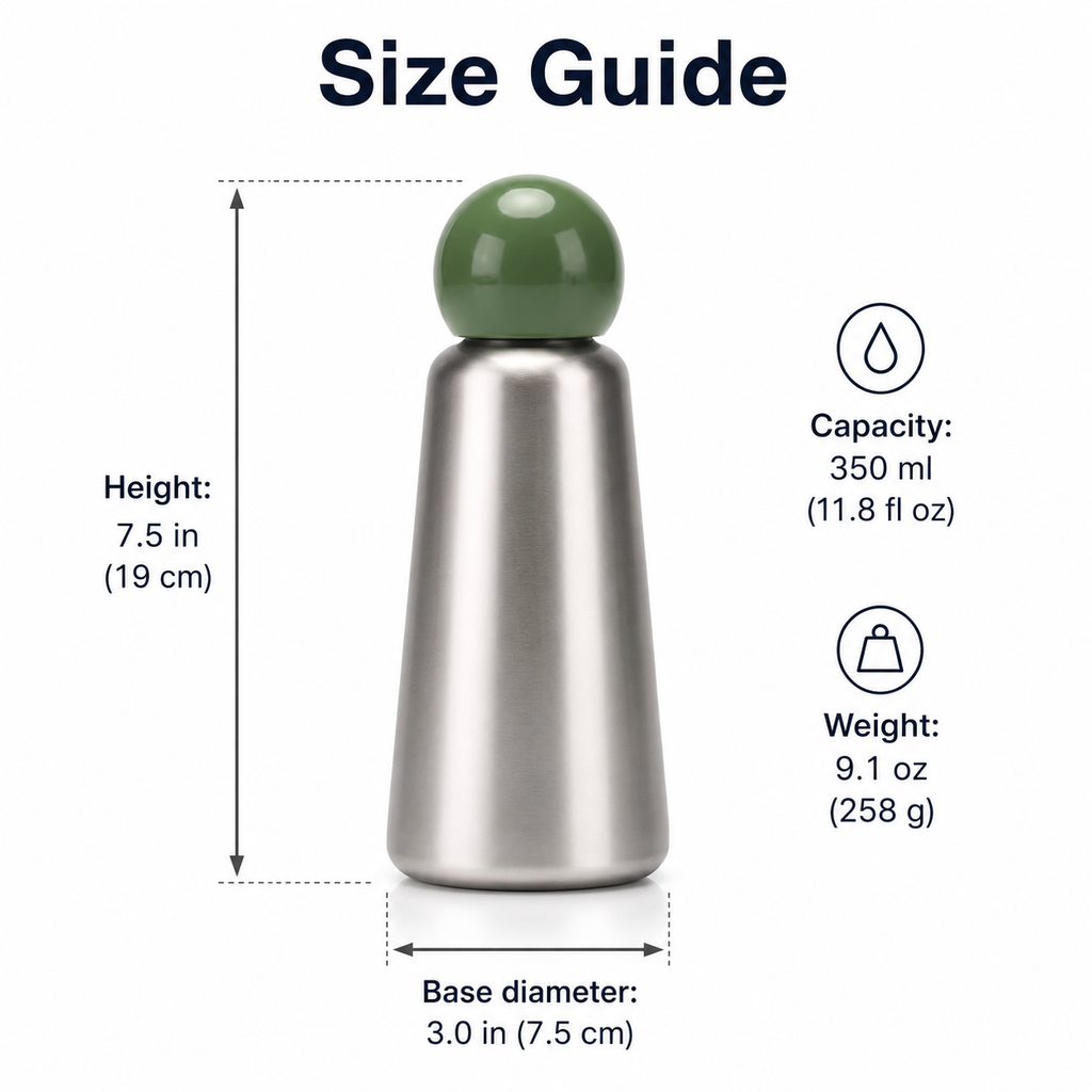 Insulated Water Bottle – Reusable Stainless Steel Thermos with Ball Cap