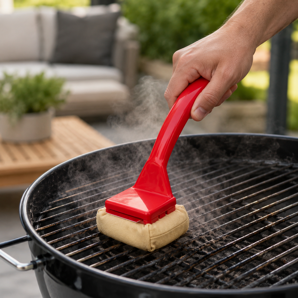 BBQ Brush – Bristle Free Grill Brush with Steam Cleaning Pad