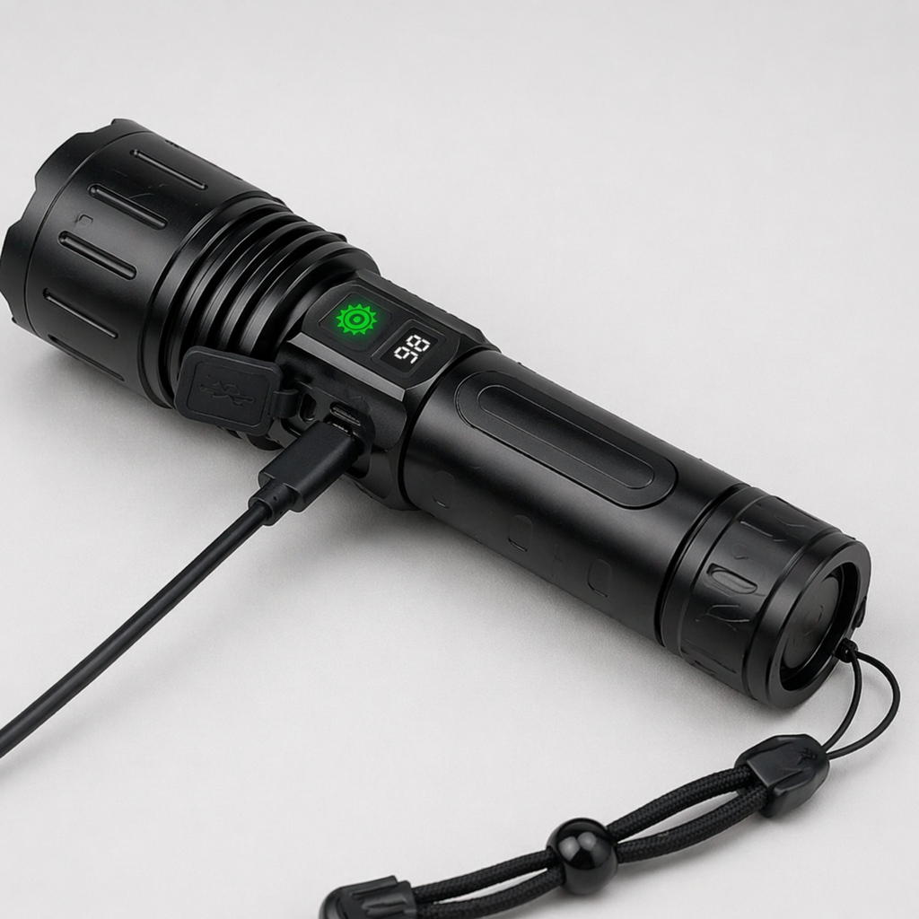 Rechargeable LED Flashlight Kit – USB-C Zoom Camping Flashlight