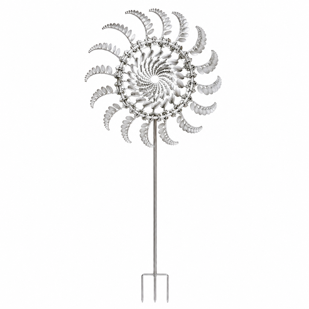 Metal Wind Spinner for Garden – Kinetic 3D Sculpture | Weather-Resistant Stake