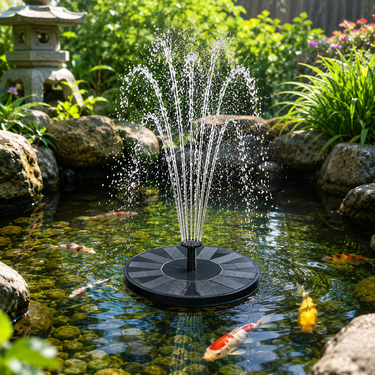 Solar Fountain Pump – Floating Bird Bath & Pond Fountain