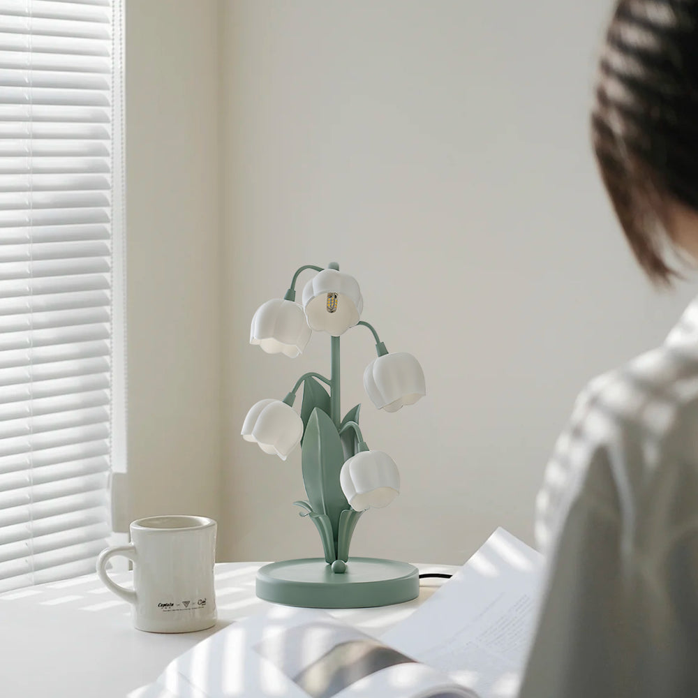 Vintage Flower Table Lamp – LED Bedside Nightstand Lamp for Bedroom & Living Room