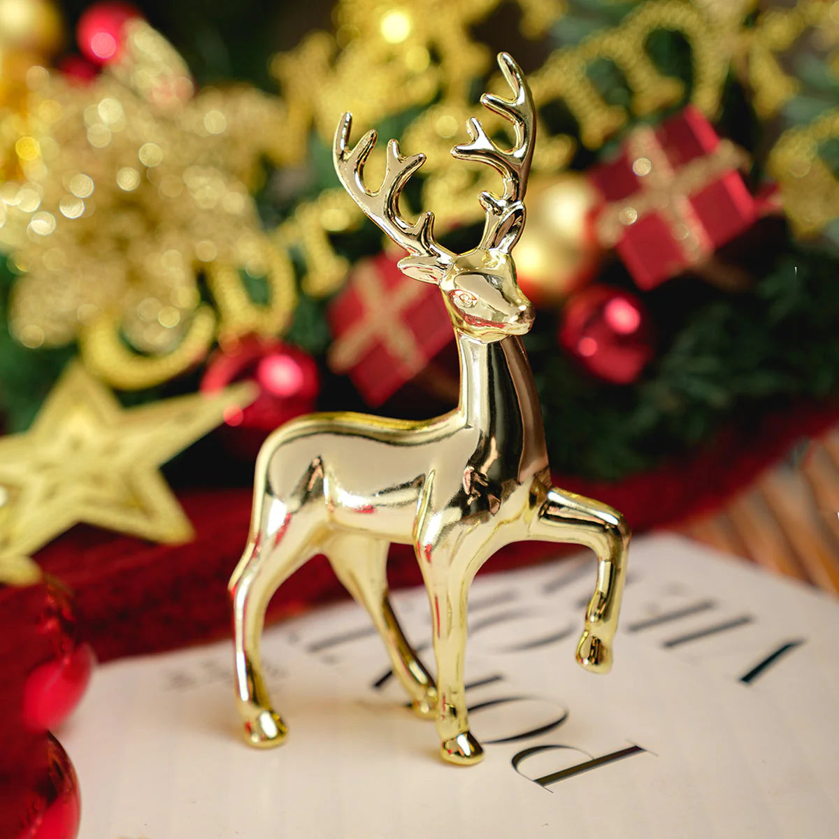 Elegant Christmas Reindeer Figurines