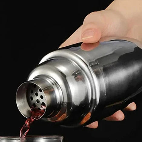 Cocktail Shaker Set – Stainless Steel with Bamboo Stand and Essential Bar Tools 4