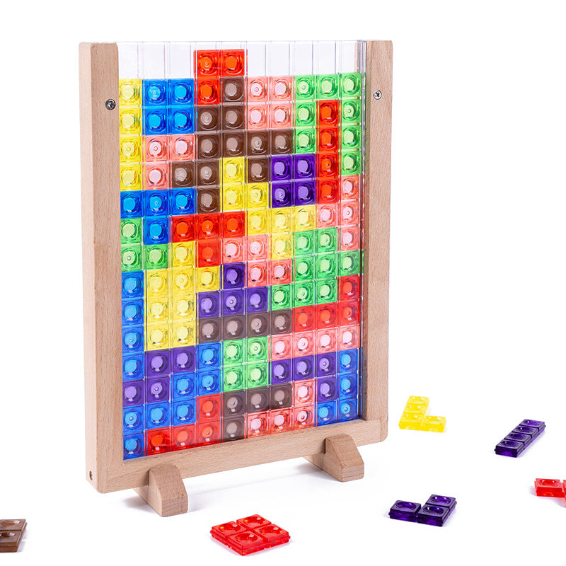 Wooden Puzzle Game for Kids & Adults – Montessori Logic Board Toy