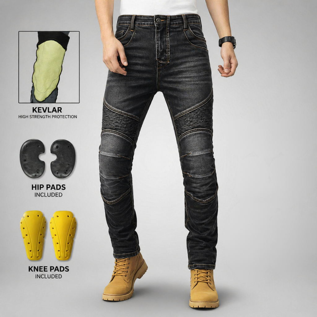 Motorcycle Jeans – Kevlar Reinforced Riding Jeans with CE Protectors
