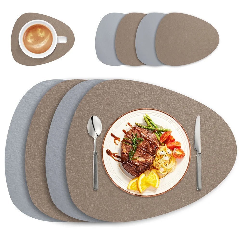 Dual-Sided Placemats Set – Waterproof Ecological Leather Table Mats for Easy Cleaning and Heat Resistance 4