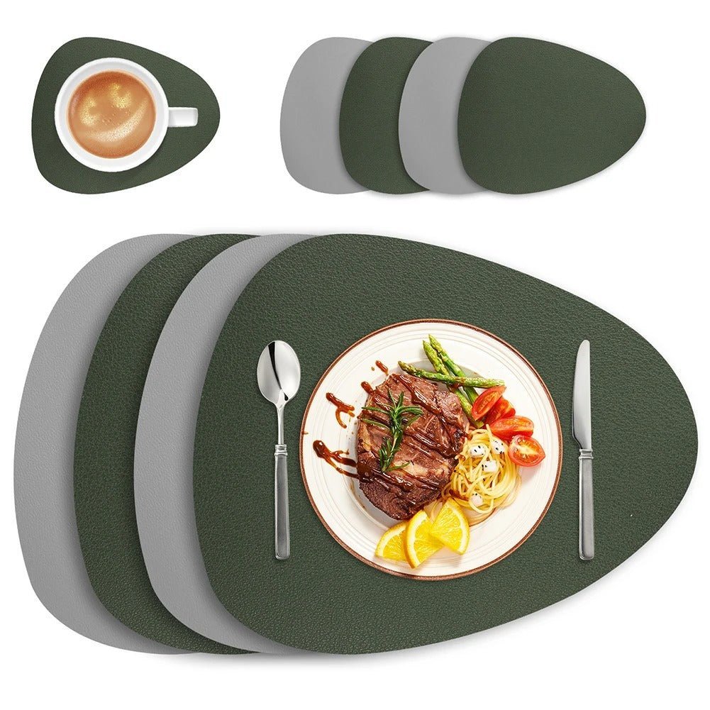 Dual-Sided Placemats Set – Waterproof Ecological Leather Table Mats for Easy Cleaning and Heat Resistance 5