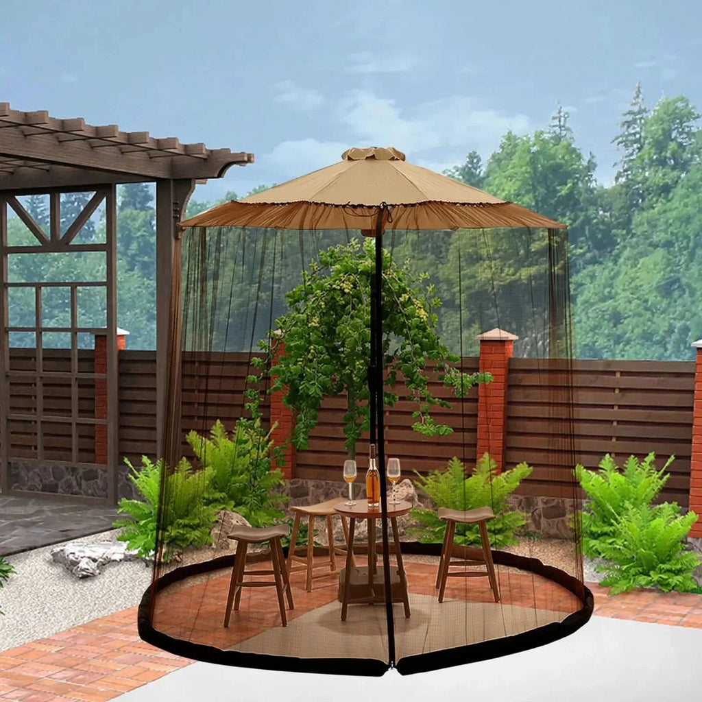 Patio Umbrella Mosquito Net – Outdoor Screen with Double Zipper