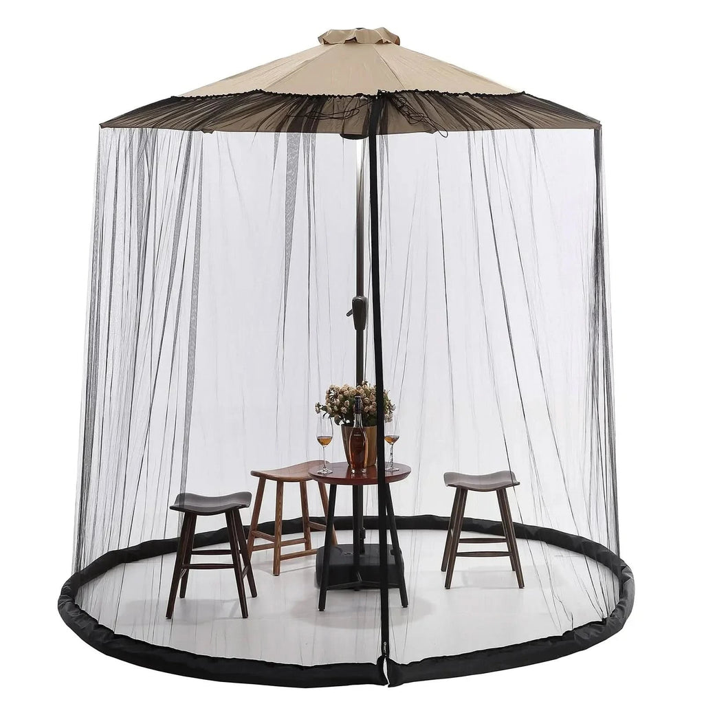 Patio Umbrella Mosquito Net – Outdoor Screen with Double Zipper