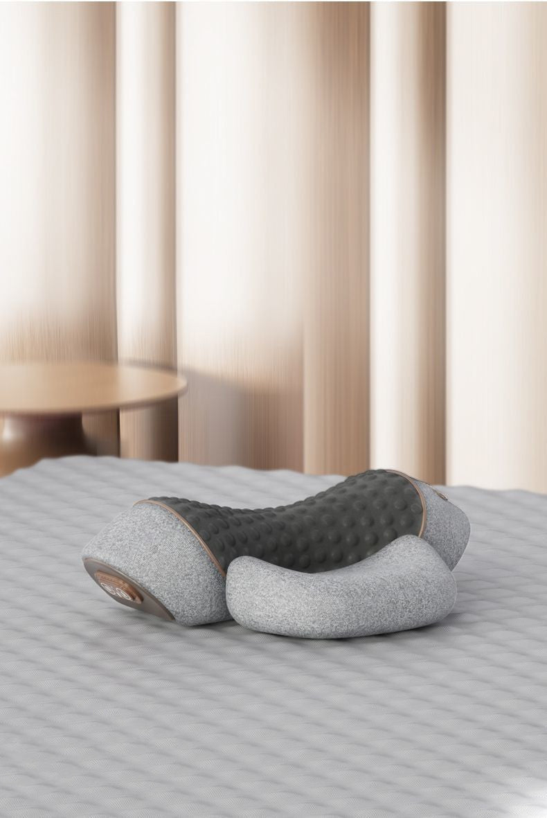 Heated Neck Massage Pillow – Memory Foam with Vibration Modes– Support, Heat & Traction.