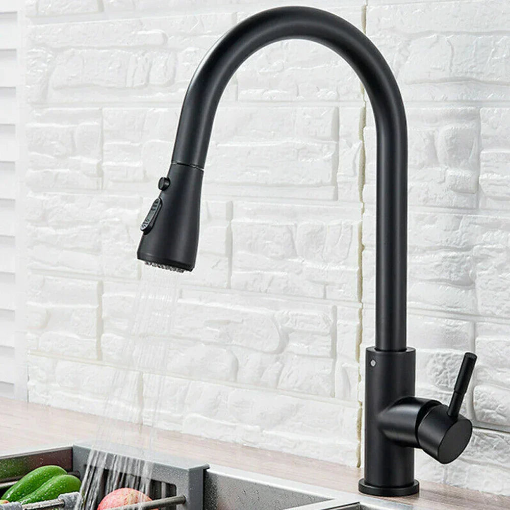 Kitchen Faucet – Pull-Out Design with Stainless Steel Construction and Retractable Spray Function 0