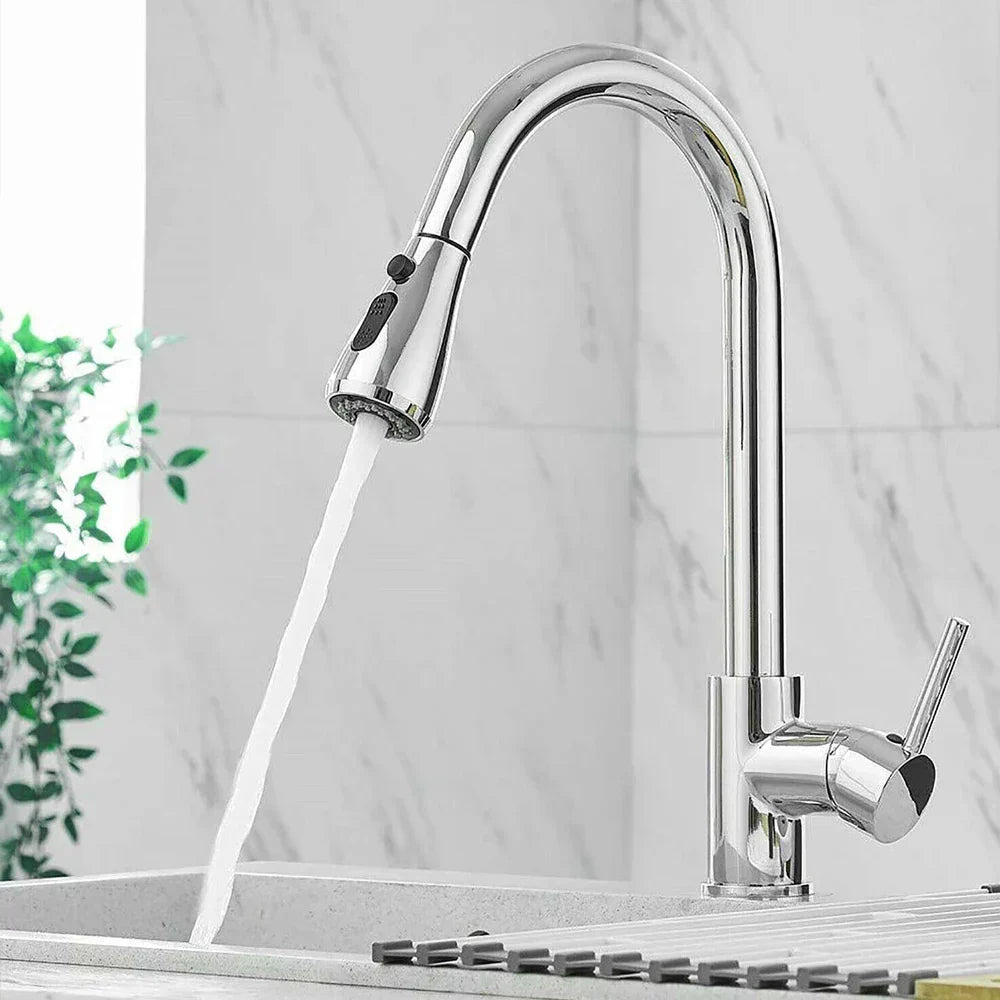 Kitchen Faucet – Pull-Out Design with Stainless Steel Construction and Retractable Spray Function 6