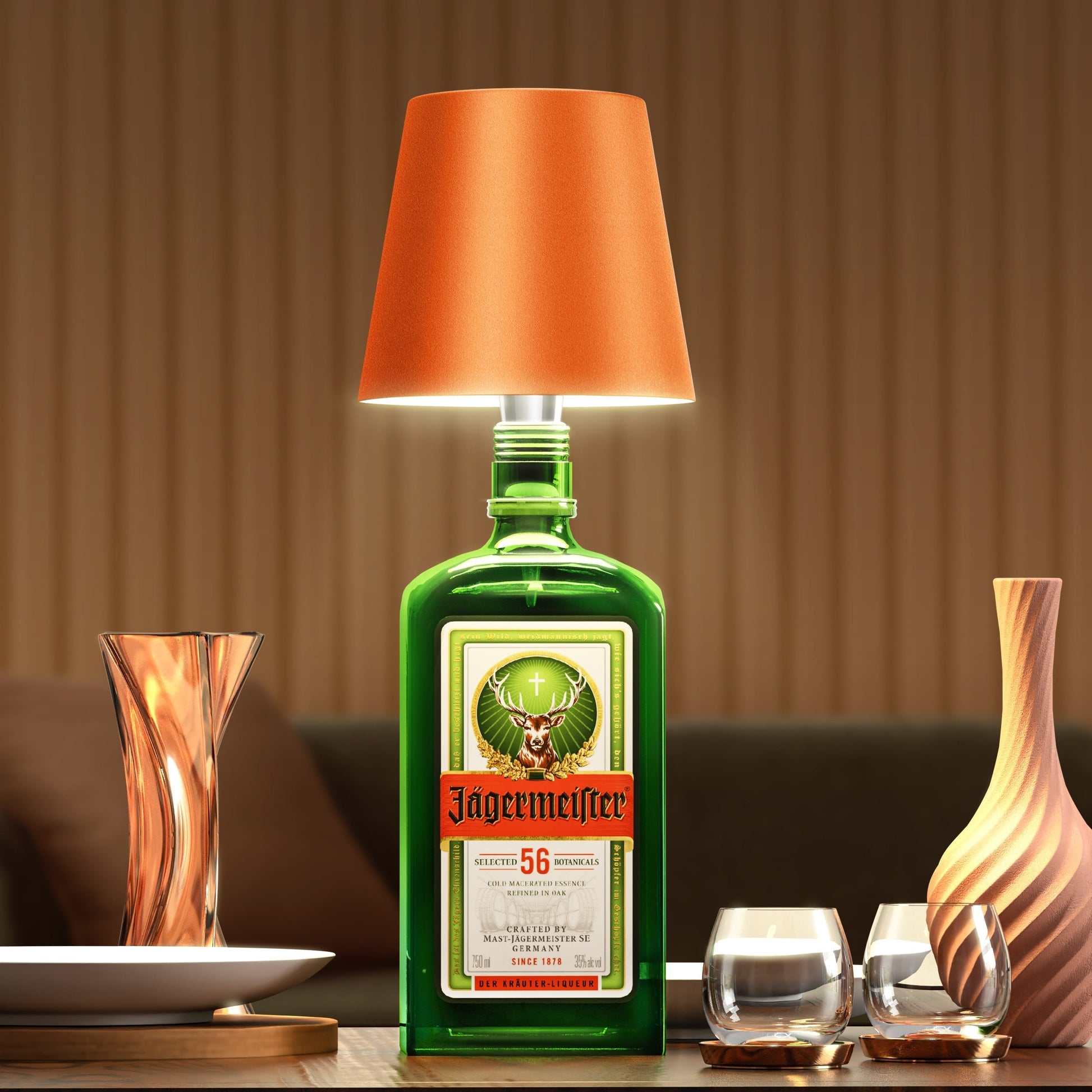 Rechargeable Bottle-Top Lamp — 3000K Warm LED, USB-C, Portable Centerpiece