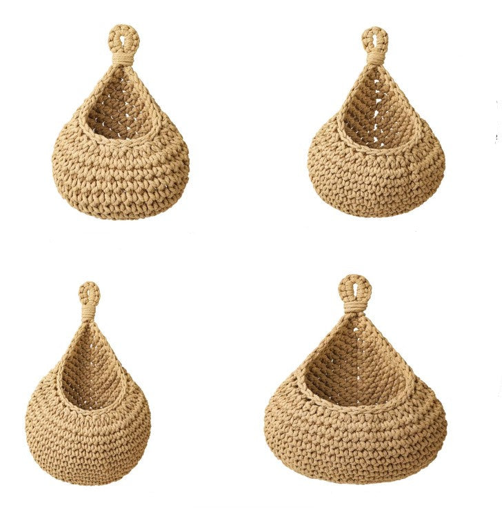 Kitchen Hanging Storage Basket – Jute Wall Organizer for Fruit & Vegetables