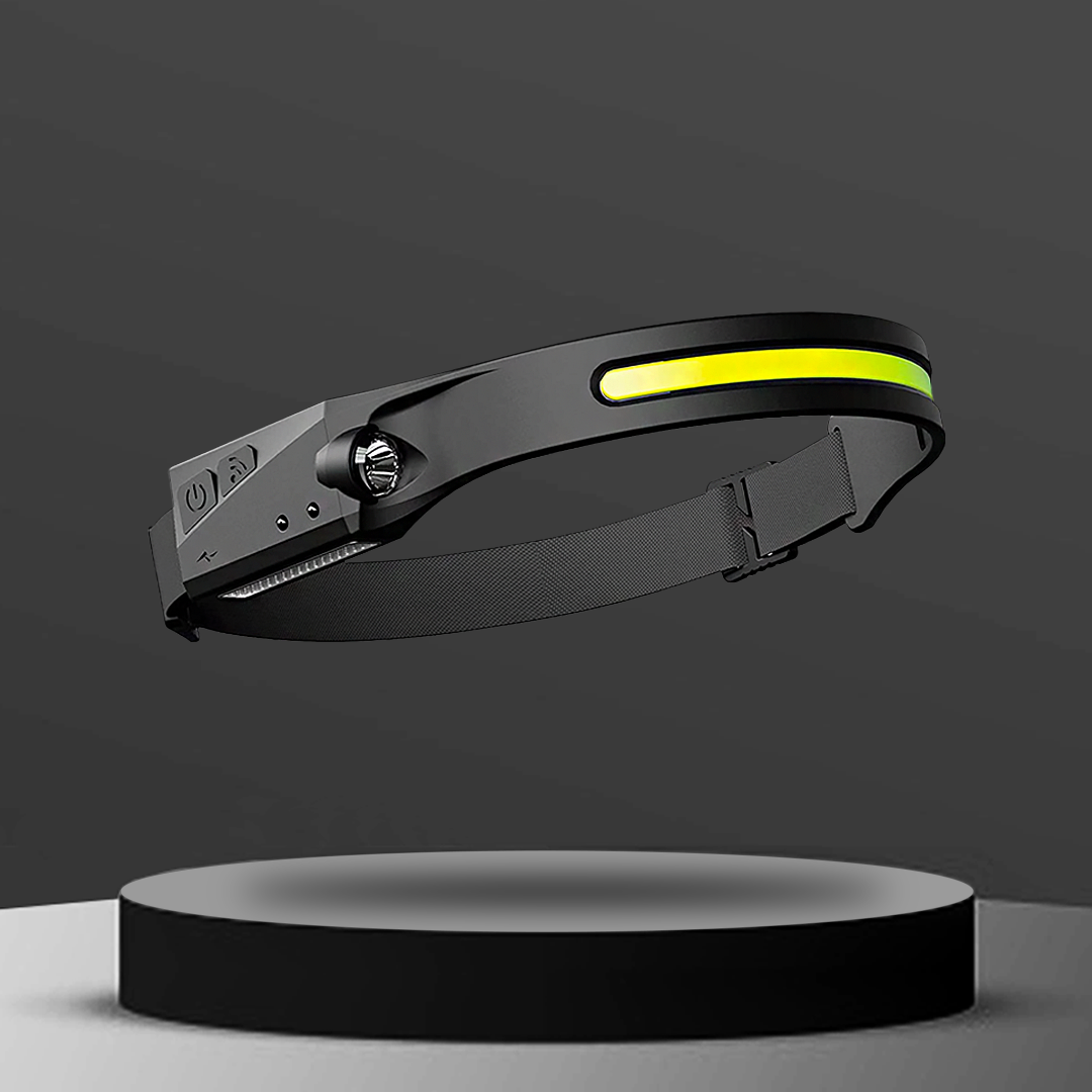 Rechargeable LED Headlamp – 230° Wide Beam with Motion Sensor